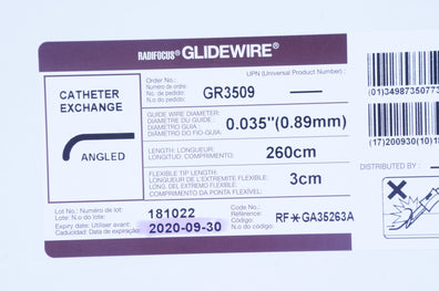 Terumo GA35263A Glidewire Cath. Exchange 0.035 inch x 260cm x 3cm (x) - Box of 5